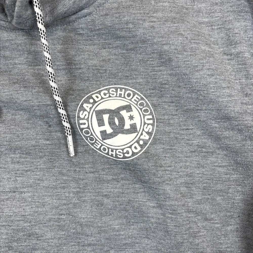 DC Shoes Hoodie Small Gray Heather Fleece‎ Inside Logo Sweatshirt
